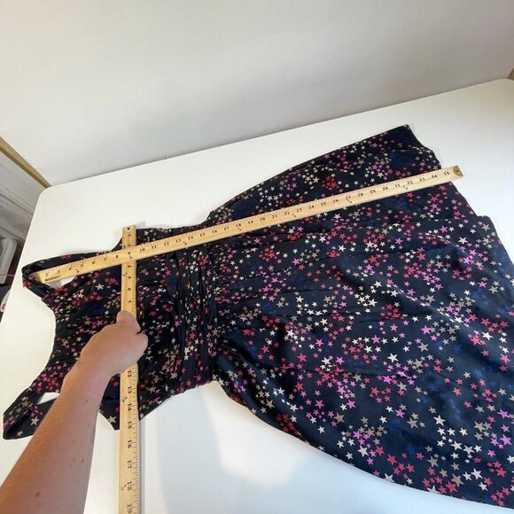 Trina Turk Womens Sleeveless Silk Halter Mini Dress Black 2 Star Print Pleated - Picture 9 of 9